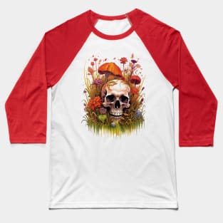 Skull and Grass Baseball T-Shirt